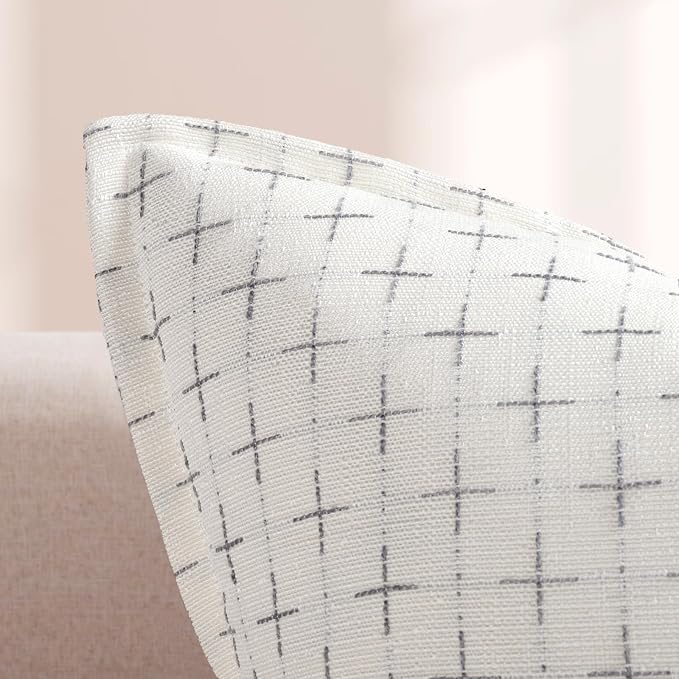 Pillow Covers 26x26 Set of 2 Soft Polyester Textured Pillow Covers with Stylish Flange Edge Cozy Farmhouse Throw Pillows for Couch Bed Sofa Living Room