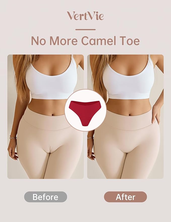 Vertvie Seamless Thongs for Women No Show Thong Panty Liners Invisible Workout Panties Sexy Breathable G-String Underwear