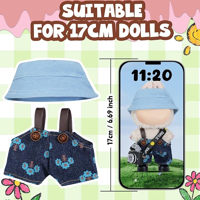 17 cm Cute Doll Clothes Outfit Blind Mystery Box Accessories Case Plush Stuff Cart Seat Chair Glasses Hat Shoes Bed Blanket Car Dress Overalls Hoodie Pajamas