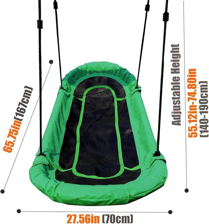 Platform Boat Swing 66 inch-Hanging Hammock Lounger Swing for Tree Backyard Porch Beach Park Playground Teens and Adult