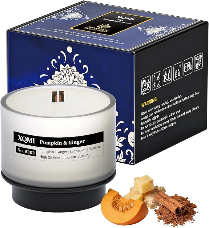 Scented Candle Set, Women Candles Gifts Valentine's Day Gift, Soy Wax Lasting 35H, for Home Decor Aromatherapy Candle Set,Pumpkin, Ginger, Cinnamon, Vanilla