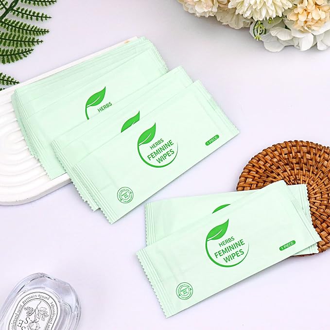 Feminine Hygiene Wipes Individually Wrapped,50 Pcs Intimate Wipes | Alcohol Free,Ph Balanced,Plant Extracts,Travel Work Essential Feminine Care,for Women to Give Friends Homeless