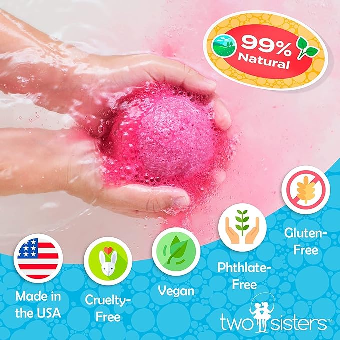 Mystical Bath Bombs for Girls and Boys with Surprise Toys Inside (6 Pack) - Large Bubble Bath Bombs for Kids - Fruity Scents, Fizzies, Made in USA, Mystic Animal - Ideal Birthday Gift by Two Sisters