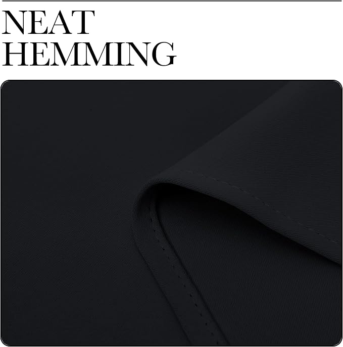 NICETOWN Bathroom Blackout Thermal Curtains and Drapes, Black Solid Thermal Insulated Grommet Blackout Drapery Panels for Window (2 Panels, 34 inches Wide by 72 inches Long, Black)