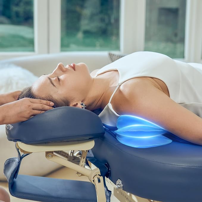 Concord 30” Portable Massage Table Airwave Full Body Stretching with Airbags 3D Lumbar Traction for Professional & Home Use Chiropractic Bed Royal Blue
