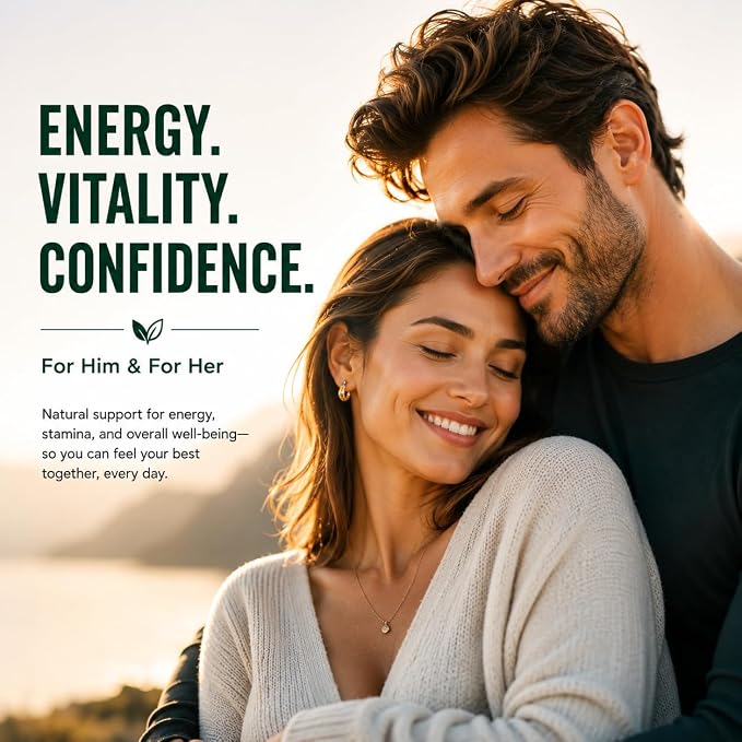 Horny Goat Weed Complex Supplement with Maca Root, Tongkat Ali, L-Arginine & Panax Ginseng – Energy, Stamina, Circulation & Vitality Support for Men & Women – Herbal Adaptogen Blend – 60 Capsules