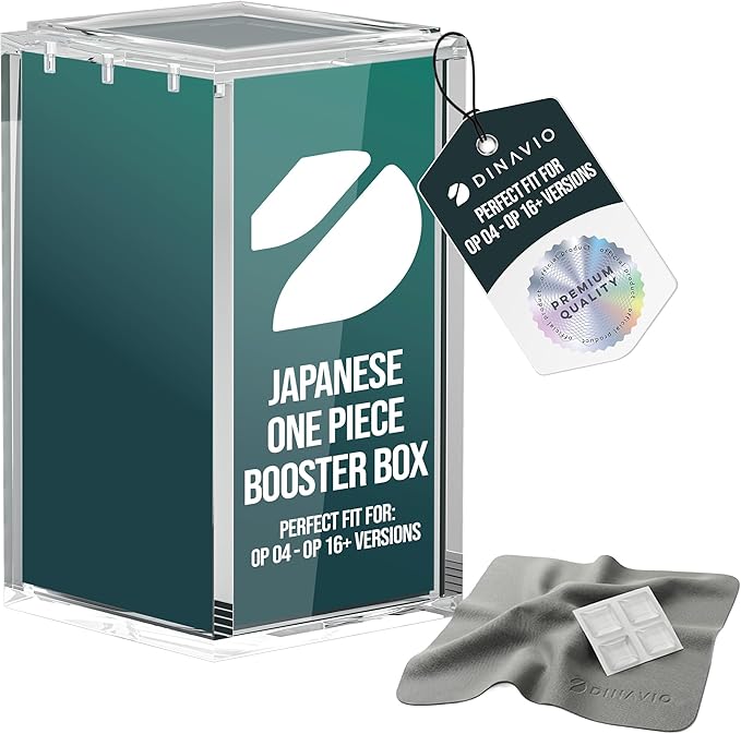 Dinavio Crafthouse Japanese One Piece Booster Box Acrylic Display Case Stackable - UV Protection with N52 Strong Magnets - Compatible with Japanese One Piece OP-04 to OP-16 Booster Box