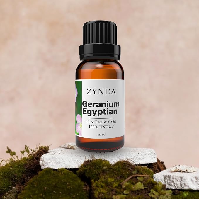 Egyptian Geranium Essential Oil 100% Pure & Natural – Premium Aromatherapy Grade, Lab Tested, Geranium Oil for Skin, Organic Essentials Oil for Hair & DIY Skincare