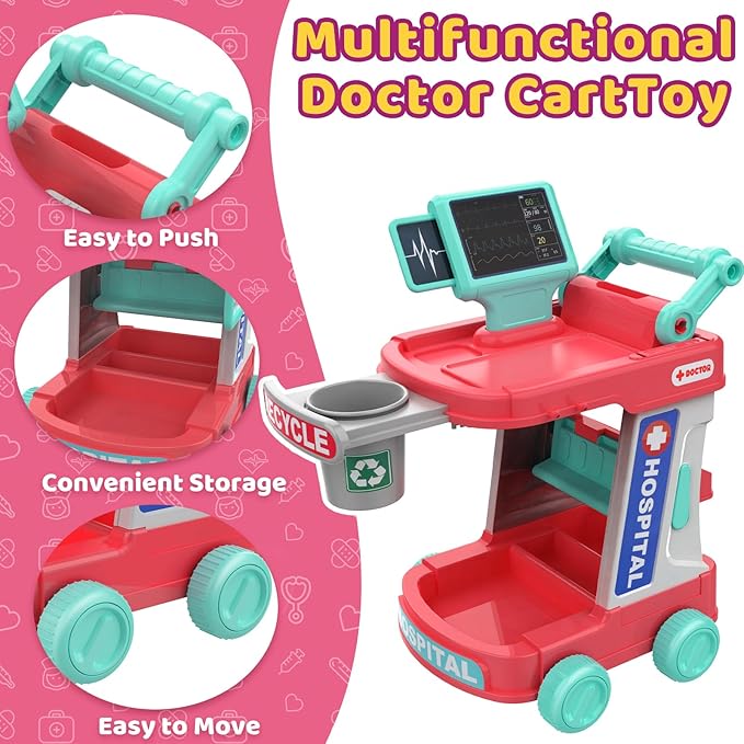 Doctor Kit for Kids - Pretend Doctor Playset for Toddlers with Stethoscope - Medical Play Set Toy for Boys Girls - Kids Doctor Kit for 3 4 5 6 7 8 9 Year Old - Christmas Birthday Gift