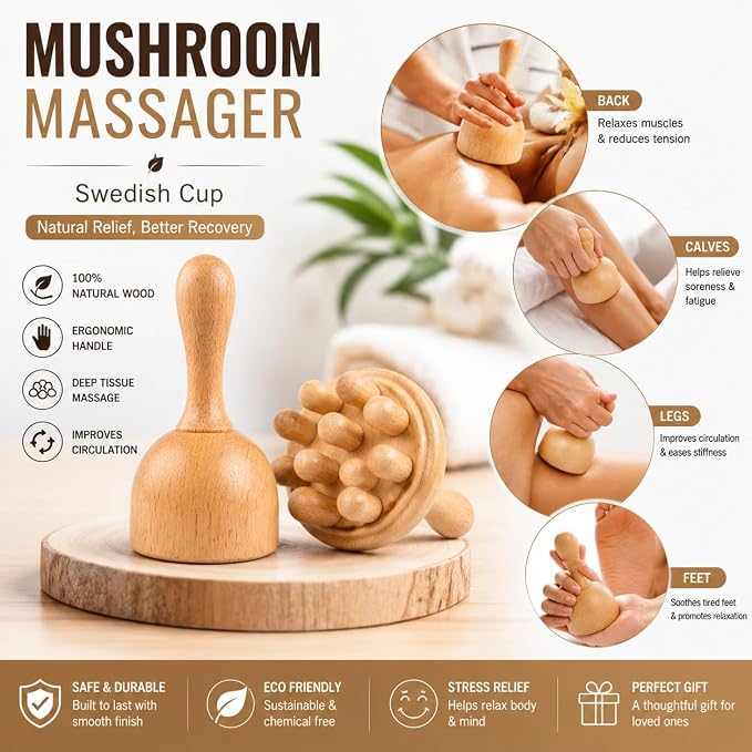 7-in-1 Wood Therapy Massage Tools Set, Wood Therapy Kit for Lymphatic Drainage, Maderoterapia Wooden Massager, Anti Cellulite Body Sculpting Roller, Body Contouring Tool for Waist, Legs & Back