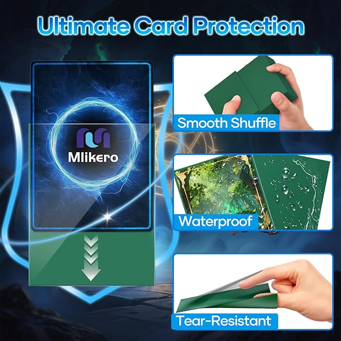 500 Count Card Sleeves, Matte Magic Card Sleeves, Smooth Shuffle & Tear Resistant, Fit for MTG, TCG, CCG (Dark Green)