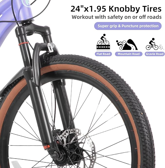 KEANO Huntaway 20 24 Inch Kids Bike for Boys & Girls Ages 7-12 Years Hardtail Mountain Bike for Kids with Aluminum Frame and 7-Speed Drivetrain Children Bicycle