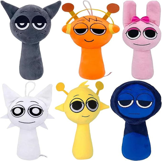 XYG® Sprunky Plush, Sprunky Game Plush Toys, Horror Games Plushies Toy for Fans,6PCS Plush Toys, Soft Stuffed Animal Pillow Figure Doll Birthday Adult Kids (6 PCs 9" Cute Plush)