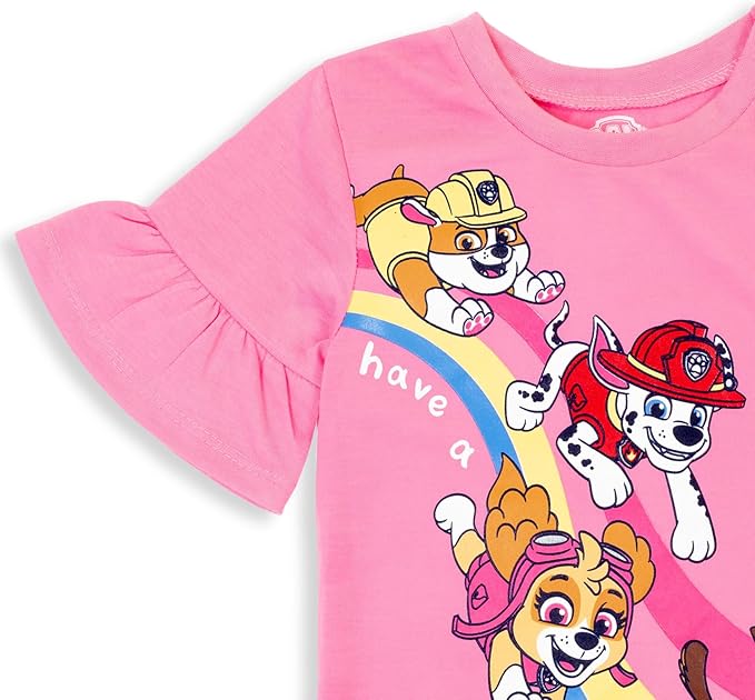 Paw Patrol Girls T-Shirt and Leggings Outfit Set Toddler to Big Kid Sizes (2T - 10-12)