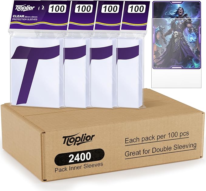 2400 Perfect Fit Sleeves,Inner Clear Card Sleeves Perfect Fit for Double Sleeving,60-Microns Ultra Clear Protection,High Clarity Trading Card Sleeve Compatible with MTG, TCG, Game,Sport Cards