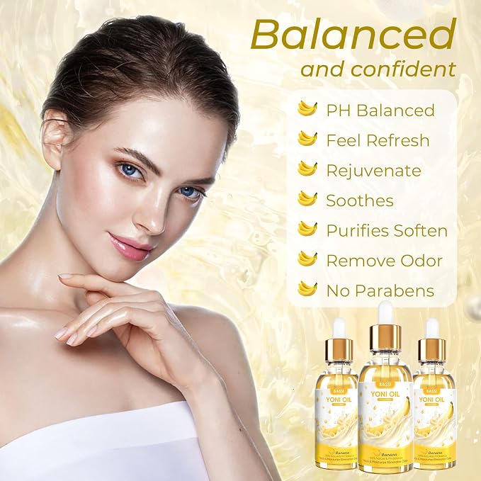 Yoni Soap Bars & Natural Yoni Oil Set, Natural Yoni Wash for Women Feminine Wash Deodorants pH Balance, Eliminates Odor, Banana Feminine Oil 30ml/1 oz, 2pcs 3.53 oz Bath Soap