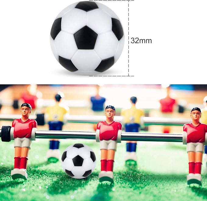 Coopay 12 Pieces 32mm Foosball Balls Table Multicolor Football Soccer Replacement Balls for Official Tabletop Game with a Black Drawstring Bag