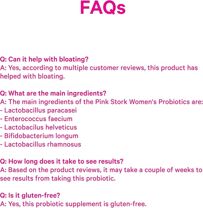 Pink Stork Women's Probiotic, 50 Billion CFU, 30 Count | Clinically Studied Strains, Vaginal, Gut, Urinary + Hormone Support, pH Balance, Yeast & Odor, Probiotic Prebiotic Blend
