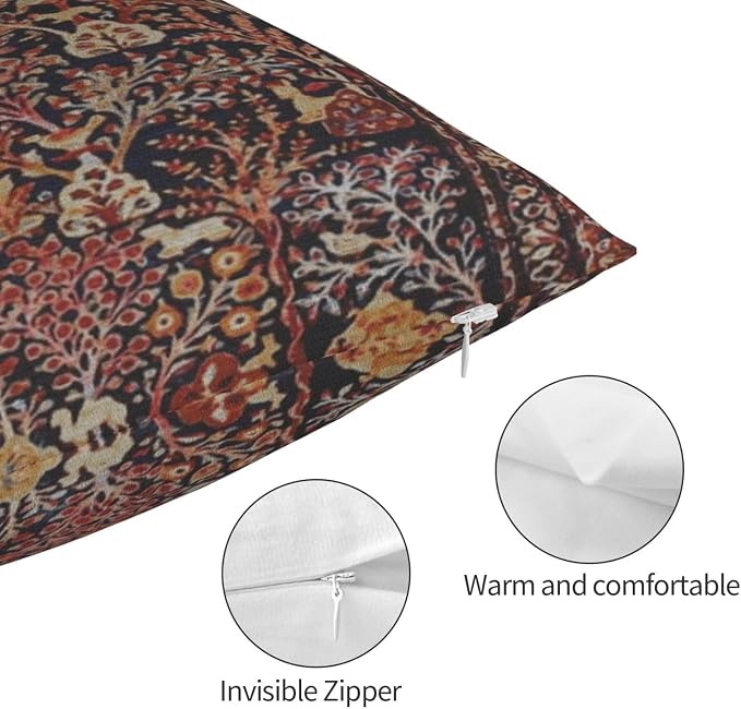 Persian Vintage Antique Carpet Nature Fine Art Pillow Covers Decorative Lumbar Throw Pillowcase 12x20 Inch Couch Cushion Cover for Home Decor Living Room Bedroom College Dorm Bed Car Sofa