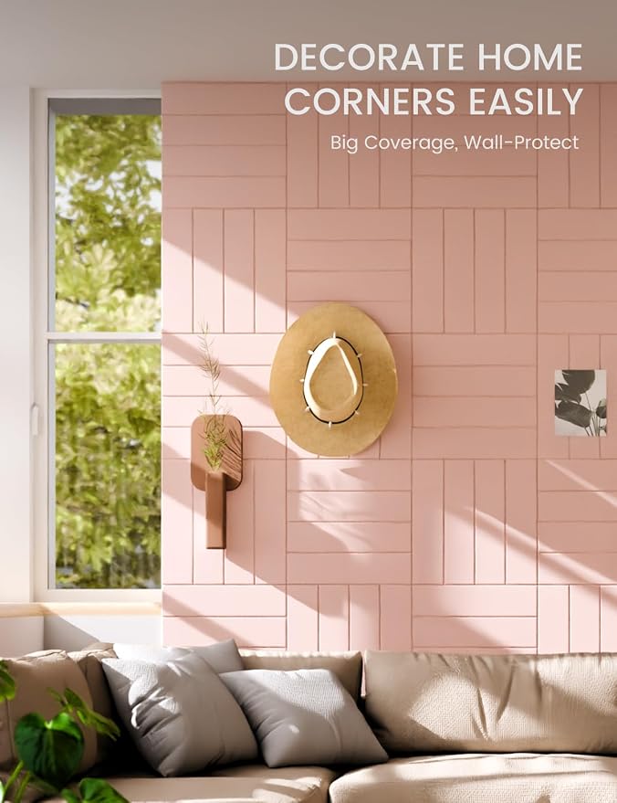 Fluxynara 36" x 24" Large Felt Bulletin Board, Pink | 6 Pack Cork Board Alternative with 30 Safe Adhesive Tabs, Pin Boards for Wall Decor, Home, Office, Classroom,Dorm