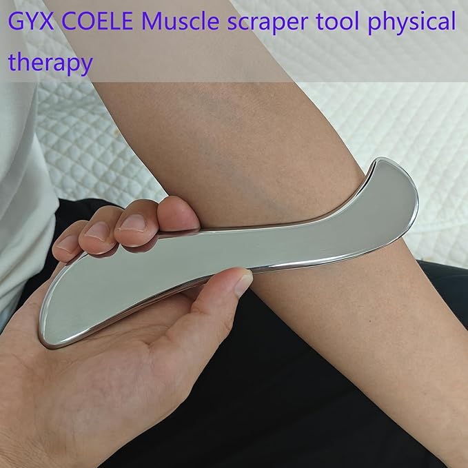 7 in 1 Stainless Steel Muscle Scraper Tool Set, IASTM Tool,Scraping Massage Tools for Physical Therapy, Plantar Fasciitis（7pc Set）