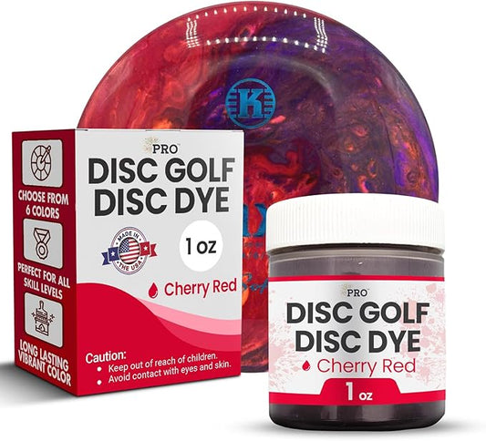 Pro Chemical Disc Golf Dye Kit (Cherry DGD310) | Creat Beautiful Designs with Tie Dye Powder | Great Disc Golf Accessories for Men | 1oz Containers | Best Results on Premium Plastics like ESP, Star