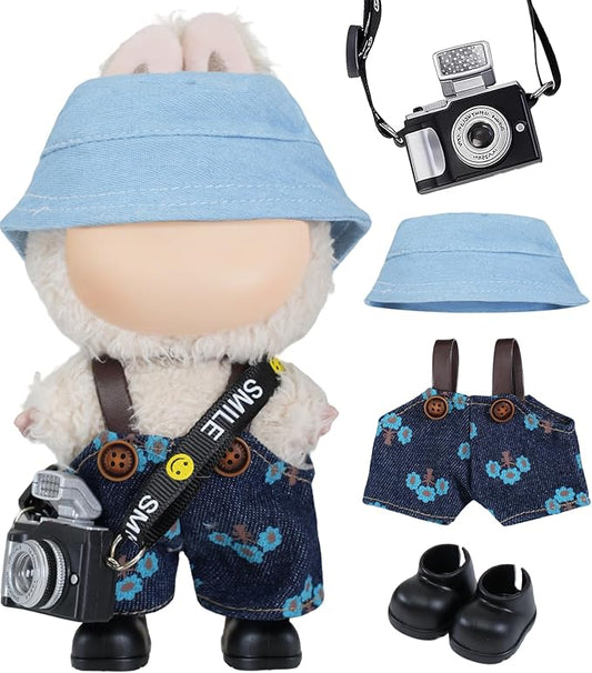 17 cm Cute Doll Clothes Outfit Blind Mystery Box Accessories Case Plush Stuff Cart Seat Chair Glasses Hat Shoes Bed Blanket Car Dress Overalls Hoodie Pajamas