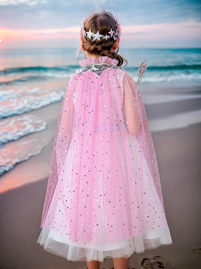 FKKFYY Rainbow Cape Cloak for Girl Princess