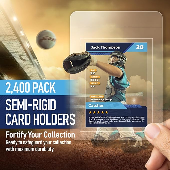 Semi Rigid Card Holder | PSA Graded Card Sleeves & Holder, PSA Cards Sleeves, Sports Saver SGC Slab Sleeve, #1 Hard Sleeve for Cards Grading Submission Approved for BGS, CSG, Clear TCG Protector.