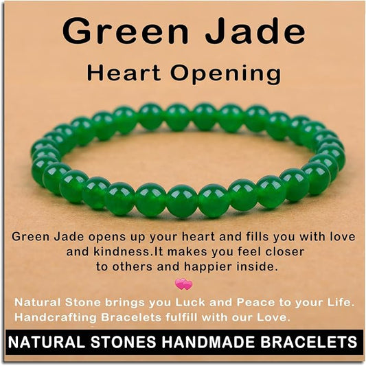 AD Beads Handmade Gemstone Stretch Elastic Bracelet Crystal Healing Reiki Nature's Beauty and Spiritual Essence Unisex