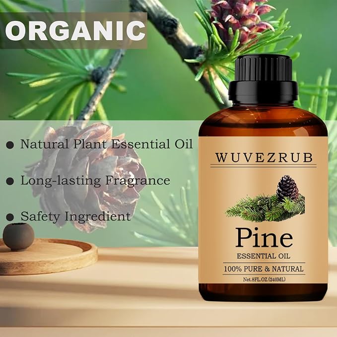 Pine Essential Oil 240ML, 100% Pure and Natural for Aromatherapy Diffuser - 8 Fl Oz