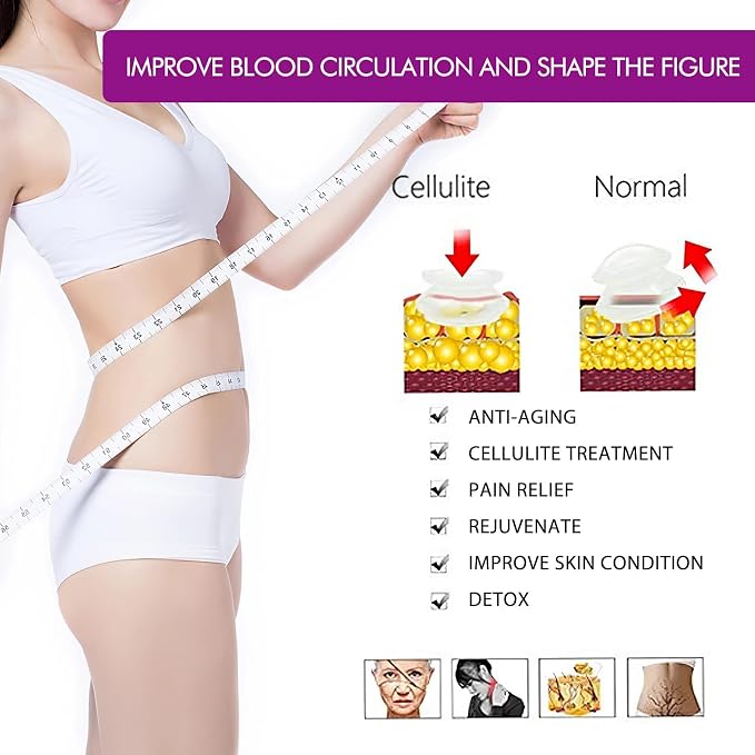 GreenLife® Cupping Therapy Sets -Silicone Cups Set Firm (4 pcs) for Muscle Soreness Pain Relief Body Neck Knee, Self Massage Tool, Deep Muscle Massager, Anti Cellulite Joint Pain Recovery