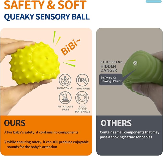 Baby Toys 6-12 Months, Sensory Textured Balls for Toddlers 1-3 Soft, Colorful Infant Rattle Teething Toys 3-6 Months Easy Grasp, Montessori Gift Sets 7-Pieces for Newborn Boys & Girls
