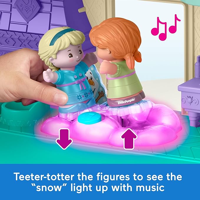 Fisher-Price Disney Frozen Arendelle Castle Playset with Lights & Sounds Little People, 2 Character Figures, Toddler Toys (Amazon Exclusive)