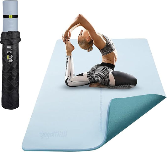 Gogokiwi Large Yoga Mat (6'x4') – 1/4" & 1/2" Thick Exercise Mats for Home Workout, Extra Wide Workout Mats for Home Gym, Yoga, Pilates, Stretching, Floor & More