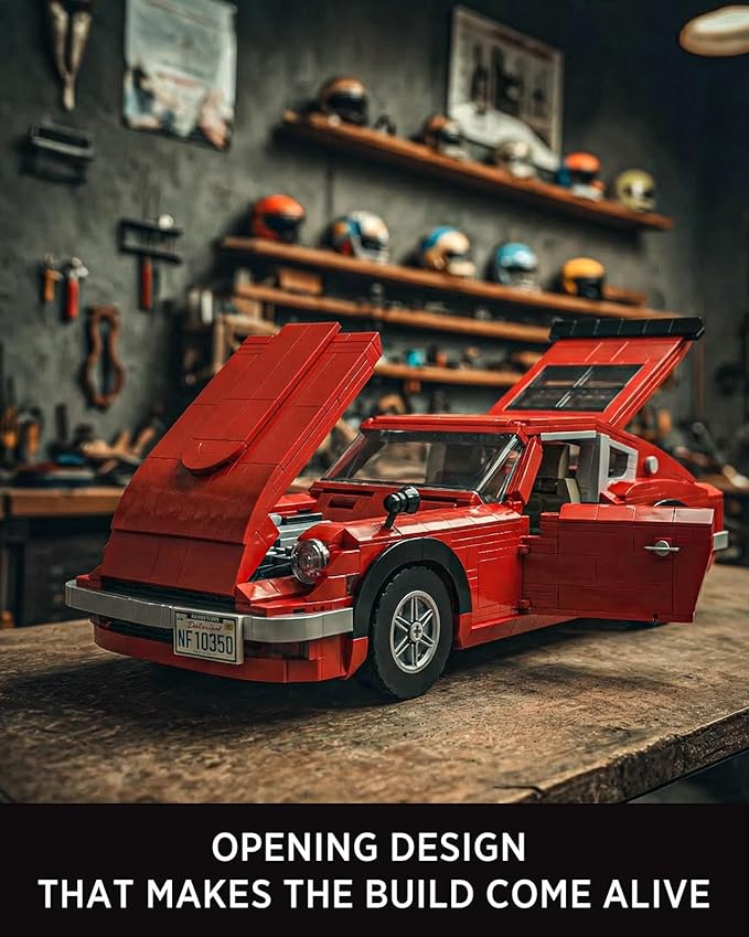 Nifeliz Z240 Sports Car Building Model Set, 1:14 Scale Classic Vehicle Model Set for Adults and Car Lovers, Collectible Gift for Home or Office Décor (1,694 PCS, NF10350)
