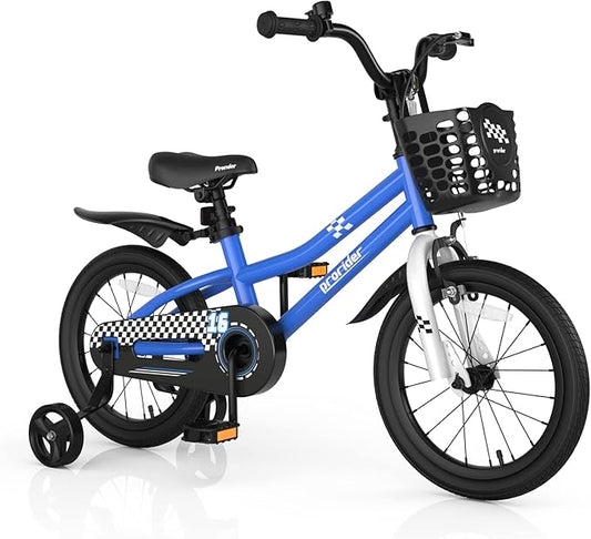 BABY JOY Kids Bike, 12 14 16 18 20 Inch Children Bikes for Boys Girls Teens 3-8 8+ Years w/Training Wheels or Kickstand, Handbrake, Coaster Brake & Removable Basket, Kids Bicycle of Multiple Colors