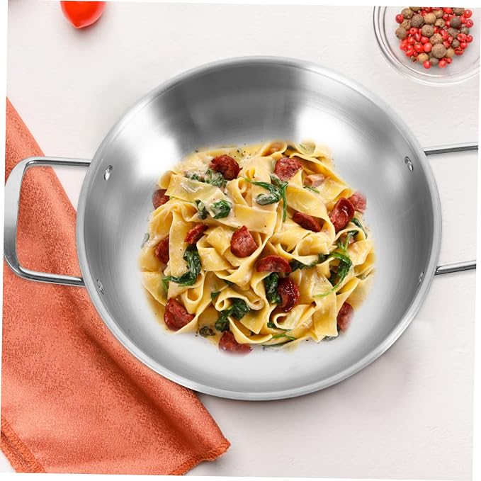 3pcs Stainless Steel Soup Pot Set Heavy Duty Ramen Hot Pot for Cooking Korean Noodles Double Handles Induction Compatible for Home and College Use