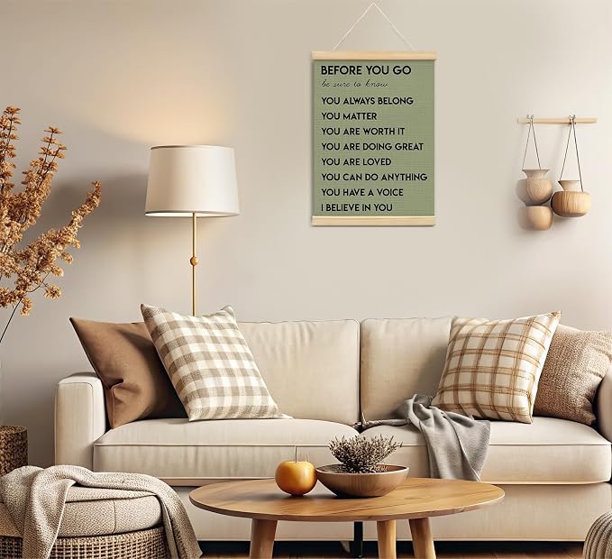 foedor Olive Green Health Positive Classroom Office Wall Art Decor,12x16 In | Affirmations Inspirational Therapist Nurse Wall Art Decor for Kids Teen Girls Room Playroom Wall Decor Wood Posters Framed