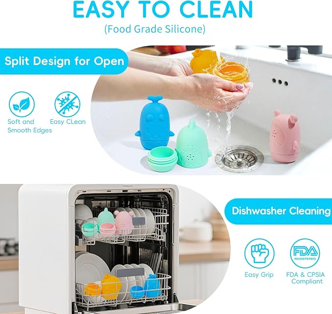 Baby Bath Toys for Kids Ages 1-3, 15 PCS Mold Free Bath Toys for Toddlers 2-4 Bathtub Water Table Pool Toys, Silicone Bath Toy and Bath Boats Spoons, Baby Shower & Birthday Gifts for Babies & Toddlers