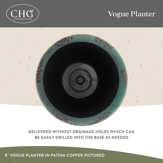 Classic Home and Garden Premiere Collection Planter, Vogue 8", Indigo