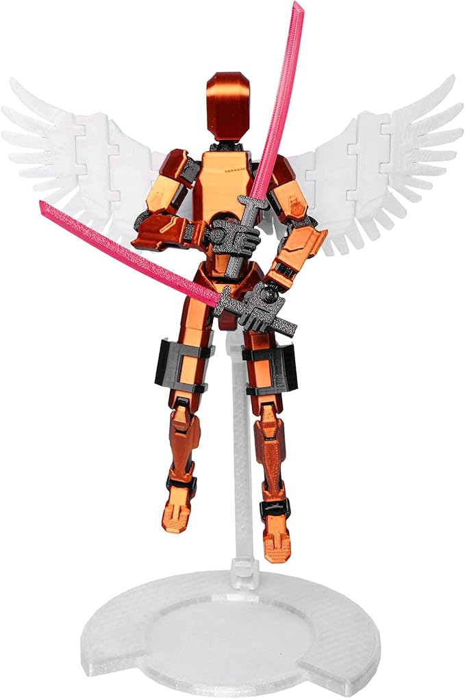 (Assembly Completed Dummy 20 Action Figure, 8.1 inches， Strong Magnetic Accessories， 8 Types of Weapons 3D Printed Robot Multi-Jointed Movable, Spider Ninja Series (Bright Copper)