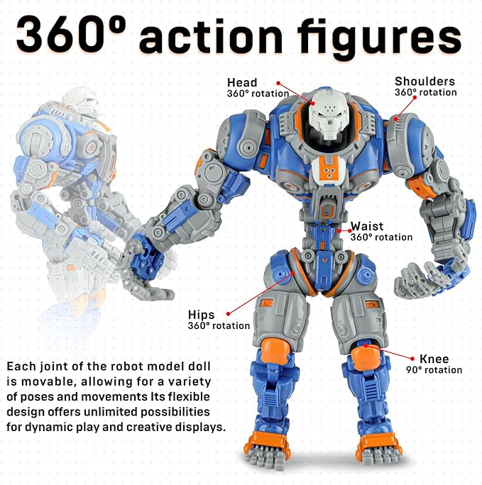 Action Figures Multi-Jointed Movable Robot Toy, Science Fiction Mecha Model Player Collection Model Multi-Articular Action Figures for Desktop Decorations
