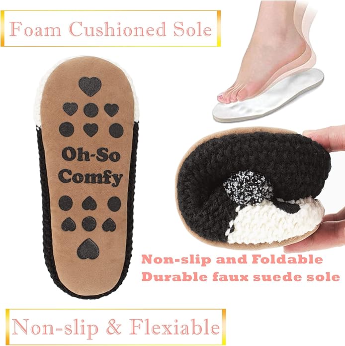 Cute Animal House Slippers, Warm Fuzzy Slipper Socks with Grippers Non Slip, Cozy Funny Gifts