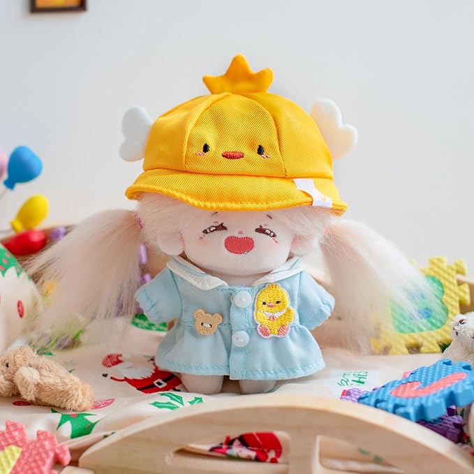 CALEMBOU Doll Clothes, Cute Macaron Animal Series Doll Clothing Suit for 15cm Kimmon Mimon, Kawaii Doll Accessories Toys Gifts for Girls(Only Clothes) (Excited Duck)