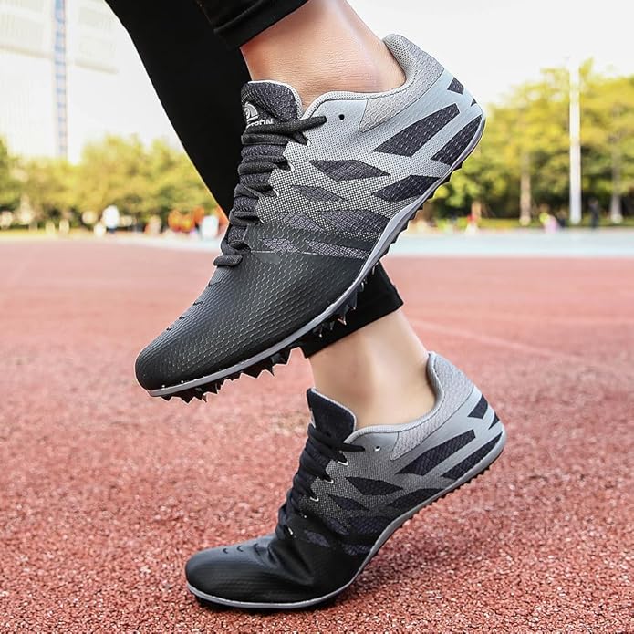 Men Women Kids Track and Field Shoes Professional 8 Spikes Running Racing Sneakers Breathable Lightweight Sprinting Shoes