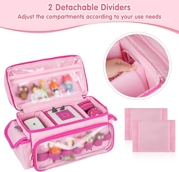 Carrying Case Compatible with Toniebox Starter Set Bundle, Cute Storage Travel Bag Compatible with Little Tikes Story Dream Machine Books Starter Set, Pink(Bag Only)