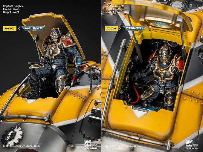 JOYTOY Warhammer 40k 1/18 Action Figure Imperial Knights House Raven Knight Errant 21in Mecha Joy Toy Collection Model