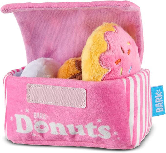 Barkbox Dog Toys – Barker’s Dozen Donuts Plush 4 in 1 Multi Part Interactive Dog Toy for Dogs & Puppies – Small