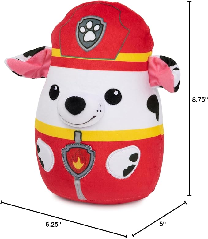 PAW Patrol Marshall Squish Plush, Official Toy from The Hit Cartoon, Squishy Stuffed Animal for Ages 1 and Up, 8”